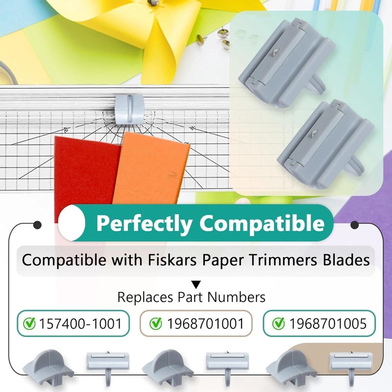 Gfdoso 6 Pcs 157400-1001 Paper Trimmers Blades Replacement for Fiskars Blades, Compatible with 12" Portable Paper Cutter Style I Blade 1968701005, Grey - Image 2